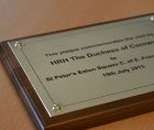 St Peters Commemorative brass nameplate