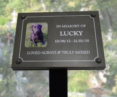 An image of Slate Effect Memorial Photo Plaque - 200mm x 150mm
