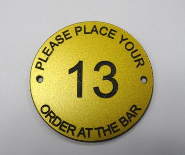 Product Image for Matte Brass Effect Table Numbers - 50mm - Order at the bar