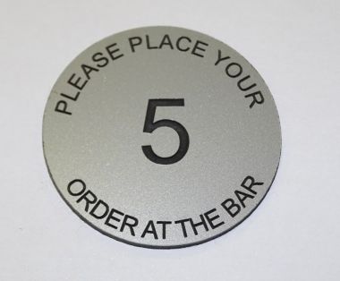 An image of Aluminium Effect Table Numbers - 50mm - Order at the bar