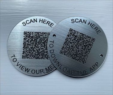 Product Image for Steel Effect QR Code Table Discs - 70mm