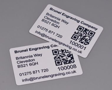 An image of Aluminium Dye Sub QR Code Labels 100mm x 50mm