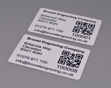 An image of Aluminium Dye Sub QR Code Labels 50mm x 25mm