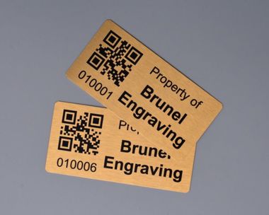 An image of Aluminium Dye Sub QR Code Labels 125mm x 75mm