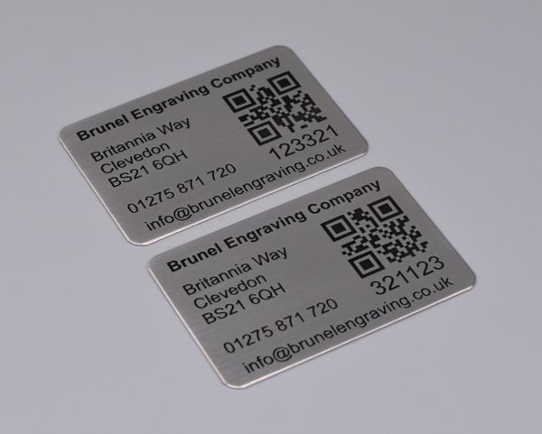 Etched St/Steel QR Code Labels 50mm x 25mm