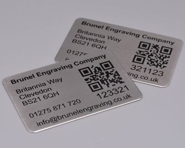 An image of Etched St/Steel QR Code Labels 100mm x 50mm