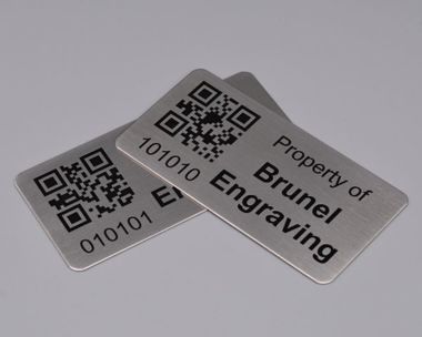 An image of Etched St/Steel QR Code Labels 125mm x 75mm