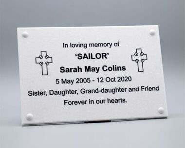 An image of Marble Effect Memorial Wall Plaque - 200mm x 150mm