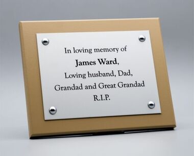 Lifetime Warranty Memorial Plaque Laser Cut and Etched Stainless Steel 