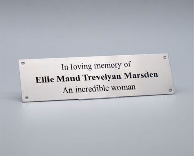 An image of Stainless Steel Memorial Bench Plaque - 125 x 50mm