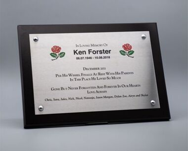 An image of Stainless Steel Memorial Wall Plaque - 400mm x 300mm (A3)