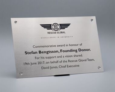An image of Lasered Steel Commemorative Wall Plaque - 400mm x 300mm (A3)