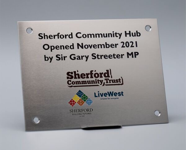 Etched Stainless Steel Commemorative Wall Plaque