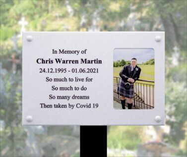 An image of Marble Effect Memorial Photo Plaque - 400mm x 300mm (A3)