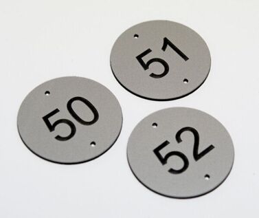An image of Aluminium Effect Table Numbers - 50mm
