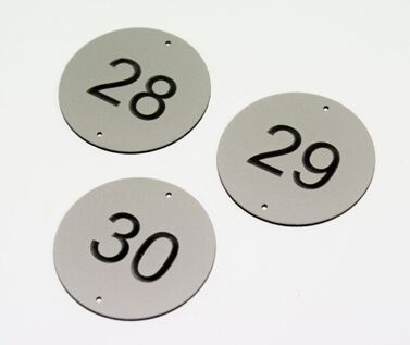 An image of Aluminium Effect Table Numbers - 70mm