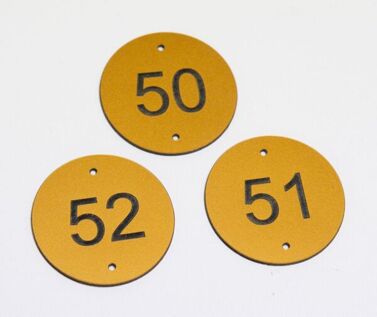An image of Matte Brass Effect Table Numbers - 50mm