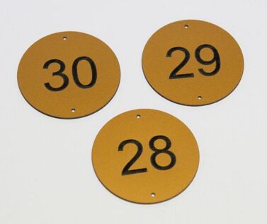An image of Matte Brass Effect Table Numbers - 70mm