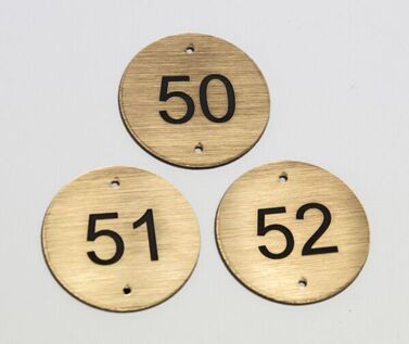 An image of Brushed Brass Effect Table Numbers - 50mm