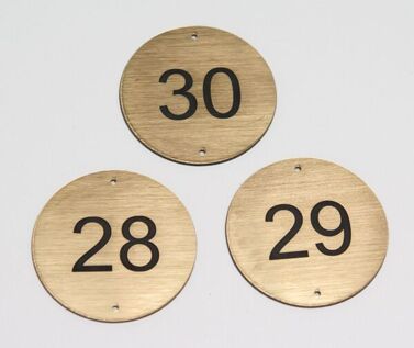 An image of Brushed Brass Effect Table Numbers - 70mm
