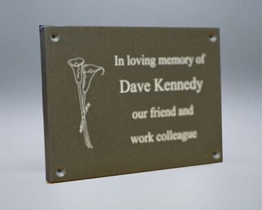 An image of Slate Effect Memorial Wall Plaque - 400mm x 300mm (A3)