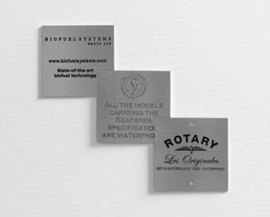 An image of Etched Stainless Steel Labels 50mm x 50mm