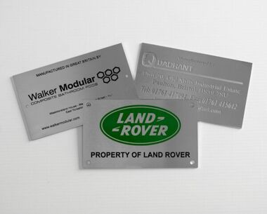 An image of Etched Stainless Steel Labels 125mm x 75mm