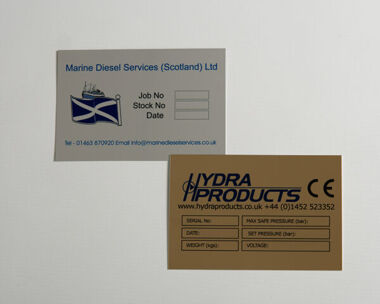 Product Image for Aluminium Dye Sub Labels 150mm x 100mm