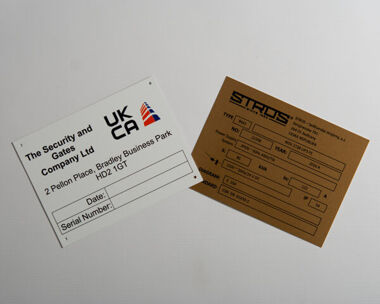Product Image for Aluminium Dye Sub Labels 200mm x 150mm