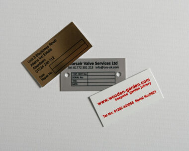 Product Image for Aluminium Dye Sub Labels 50mm x 25mm
