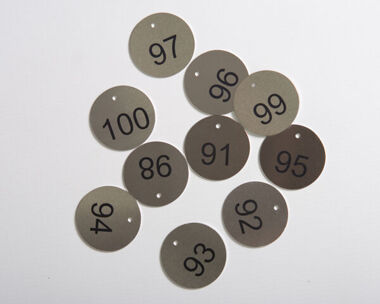 Product Image for Stainless Steel Valve and Tag Labels - 50mm Diameter