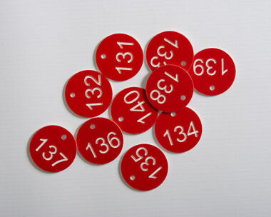 An image of Textured Acrylic Valve and Tag Labels - 40mm Diameter