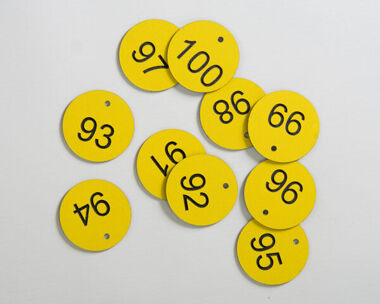 An image of Textured Acrylic Valve and Tag Labels - 50mm Diameter