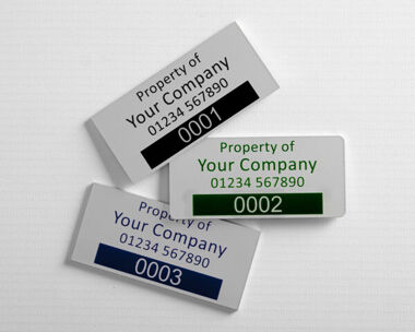 An image of Aluminium Anodic Labels Type 2 75mm x 35mm