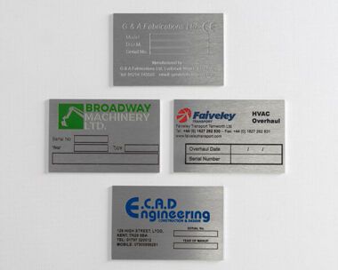Product Image for Etched Stainless Steel Labels 75mm x 50mm