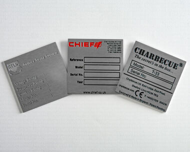 Product Image for Etched Stainless Steel Labels 50mm x 50mm