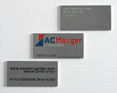 An image of Etched Stainless Steel Labels 50mm x 25mm