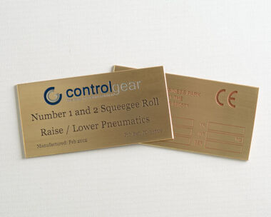 An image of Etched Brass Labels 100mm x 50mm