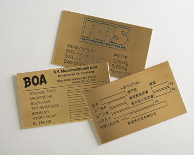 An image of Etched Brass Labels 125mm x 75mm