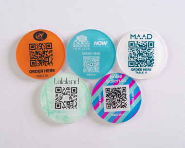 An image of Acrylic QR Code Table Labels - 50mm