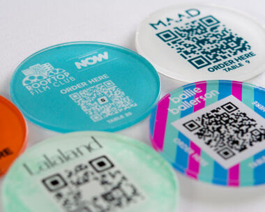 An image of Acrylic QR Code Table Numbers - 50mm