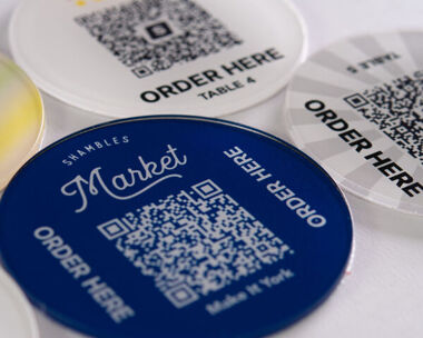 An image of Acrylic QR Code Table Numbers - 70mm