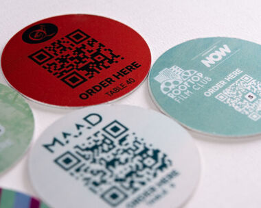 Product Image for Colour Aluminium Anodic QR Code Table Numbers - 50mm