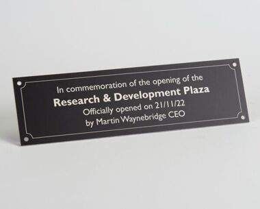 An image of Black Aluminium Commemorative Bench Plaque