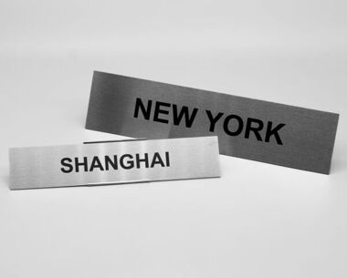 Product Image for Lasered St/Steel Clock Signs - 200mm x 40mm