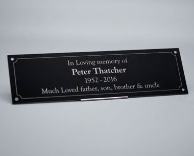 Product Image for Black Aluminium Memorial Bench Plaque - 125 x 50mm