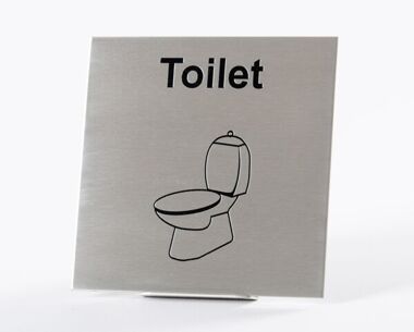 An image of St/Steel Toilet Sign