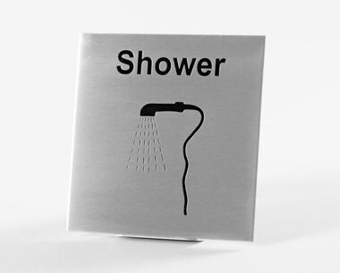 An image of St/Steel Shower Sign