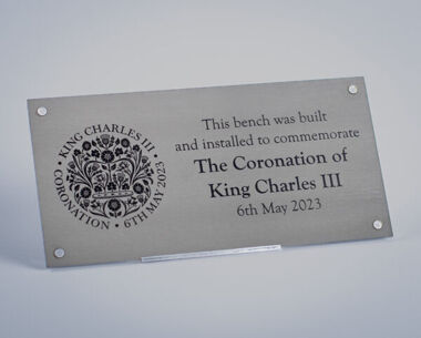 An image of Lasered Stainless Steel Commemorative Bench Plaque - 150 x 75mm