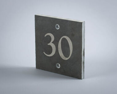 An image of Natural Slate House Number Sign - 100mm x 100mm